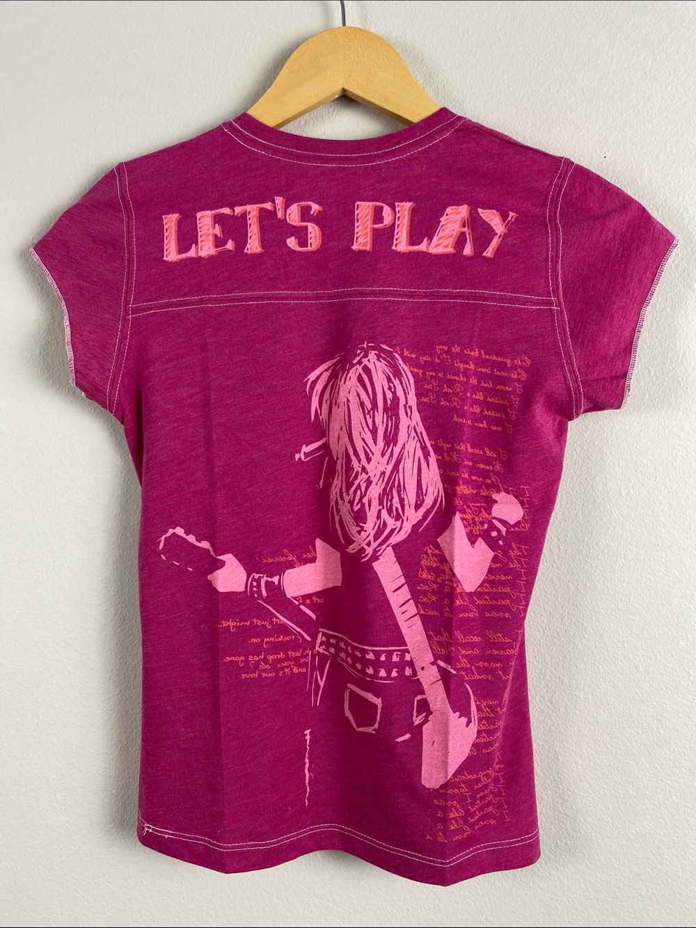 Hard Rock Cafe New York Y2K Let’s Play Short Sleeve Baby Tee | Pink - Picture 2 of 13